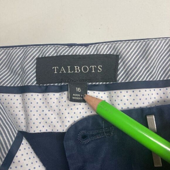 TALBOTS Signature Khaki Blue Pants Size 16 Cropped Inseam 24.5” - Picture 6 of 9